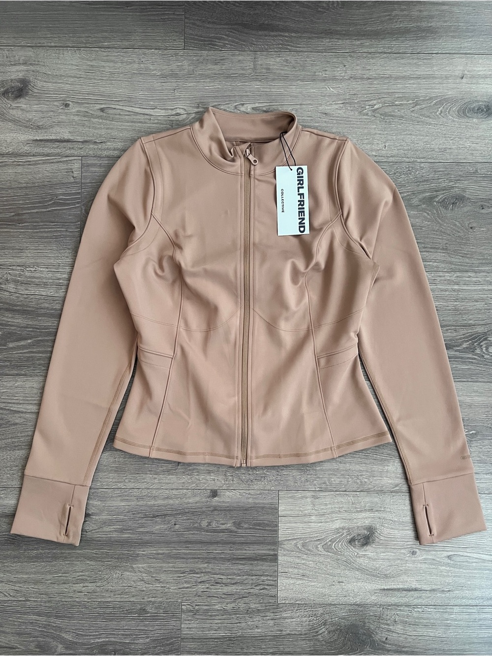 GIRLFRIEND COLLECTIVE Parker Seamed Jacket XL Route Tan Neutral Compression NWT